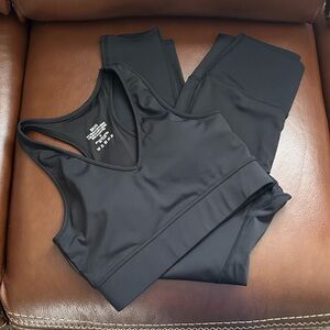 Zenana Sleek Black Sports Bra & Leggings
